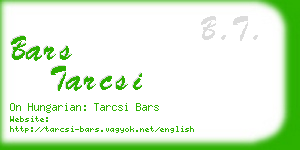 bars tarcsi business card